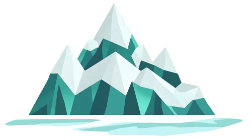 Stylized Mountain Peaks in Winter