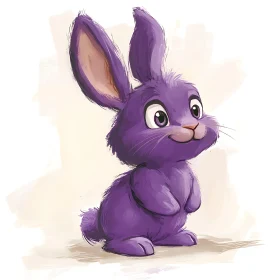 Cartoon Purple Rabbit Art