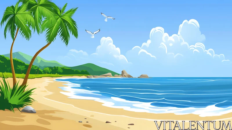 AI ART Seaside Bliss: A Tropical Beach Getaway