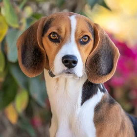 Detailed Beagle Portrait Amidst Nature