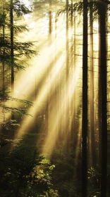 Sunlight Filtering Through Forest