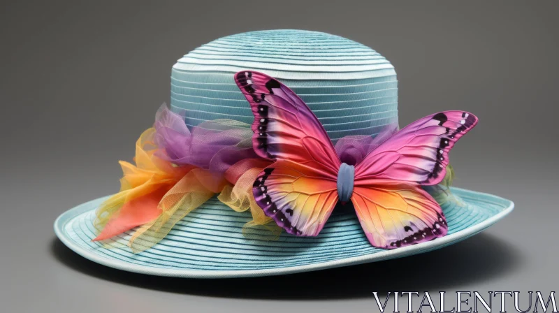 Colorful Butterfly Hat - Captivating Fashion Statement AI Image