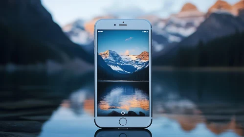 Mobile Screen with Mountain View