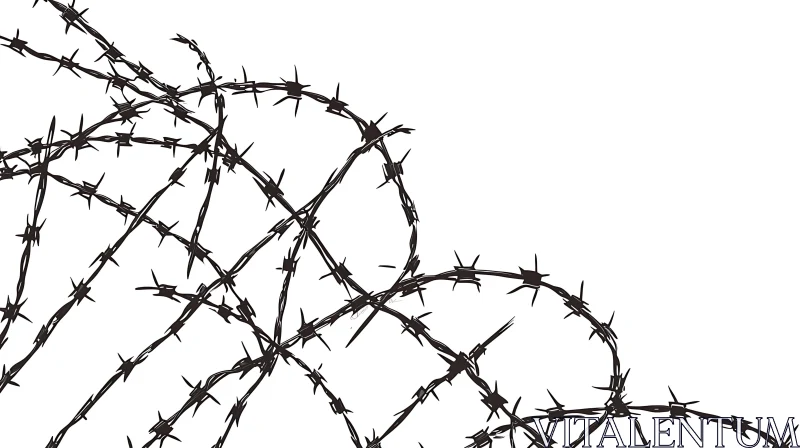 AI ART Abstract Barbed Wire Composition