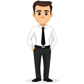 Smiling Cartoon Businessman