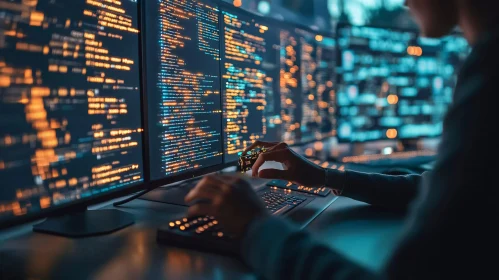 Developer Immersed in Code