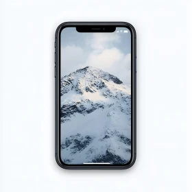 Snowy Mountain View on Mobile Screen