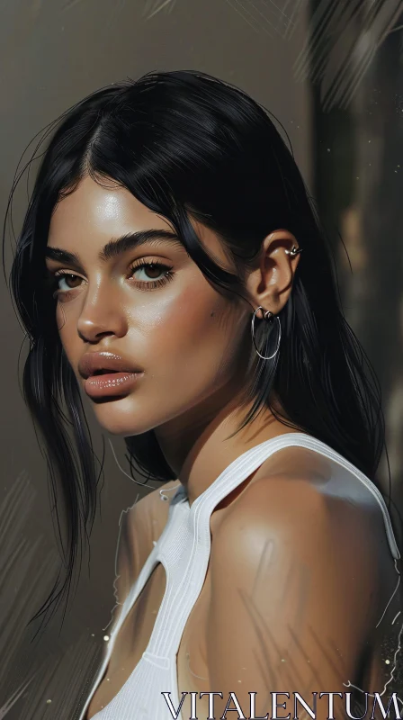 Stylish Portrait of Kylie Jenner AI Image