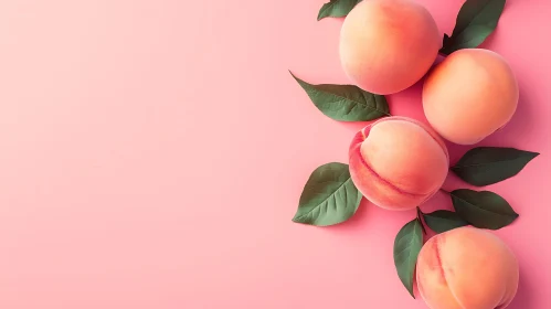 Peaches on Pink Background