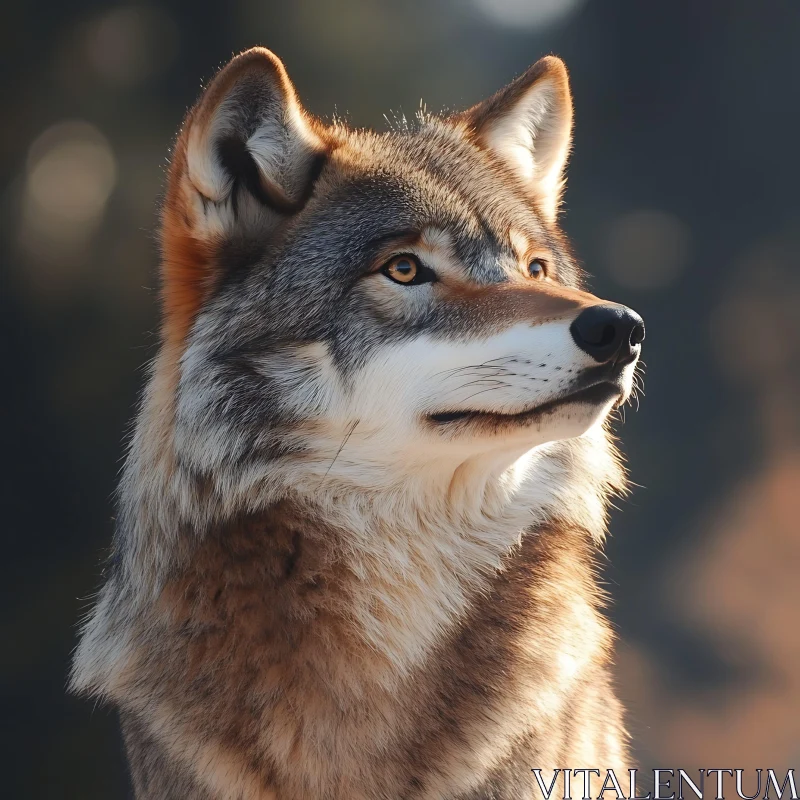 Wolf Portrait, Wild Animal Art AI Image