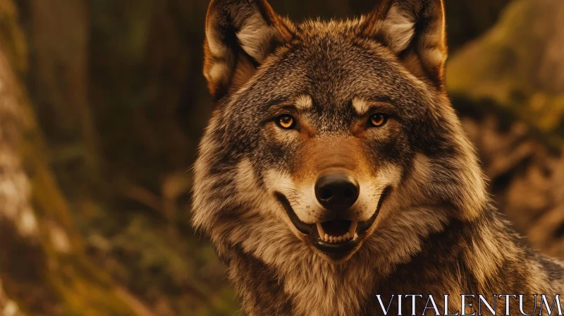 Close-up of a Wild Wolf AI Image