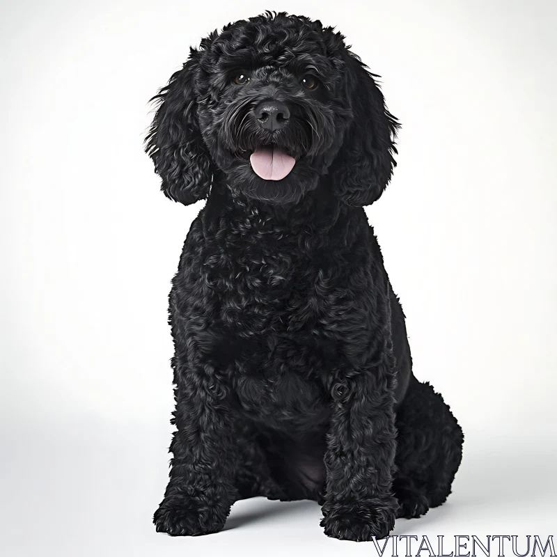 Beautiful Black Pet Dog Portrait AI Image