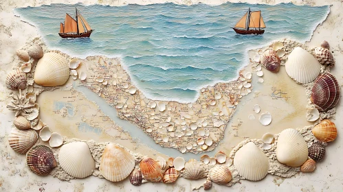 Nautical Seashells Composition