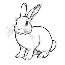 Monochrome Hare Illustration - Fine Line Art