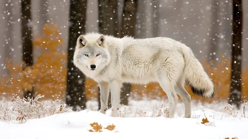 Wolf in Snowy Woods