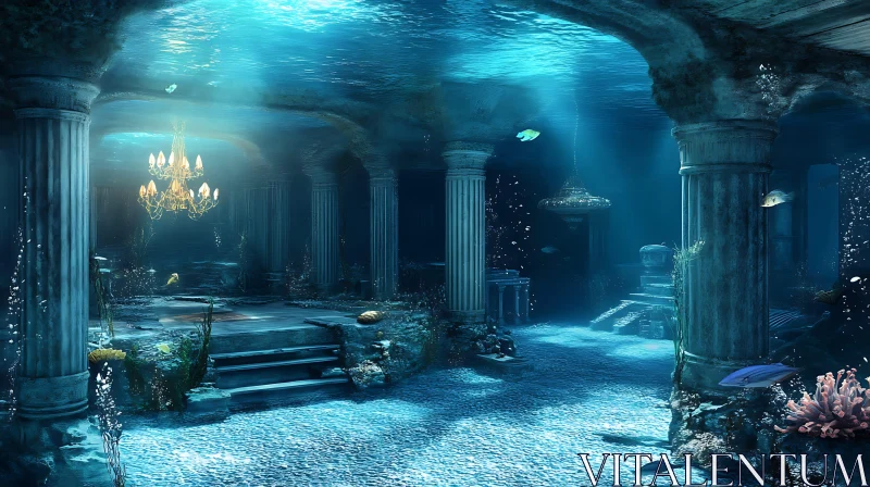 AI ART Underwater Ancient Ruins