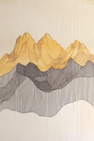 Abstract Mountain Landscape Drawing