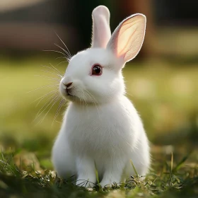 Serene Portrait of a White Bunny