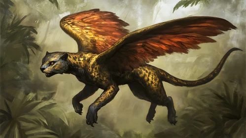 Mystical Feline in Flight