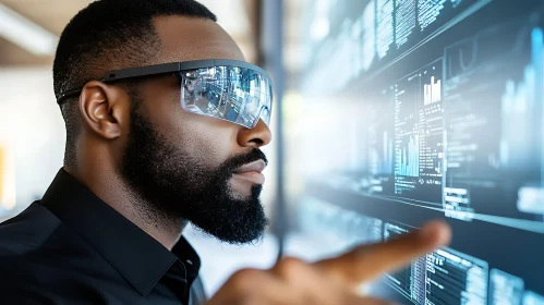 Man Using Virtual Reality Interface