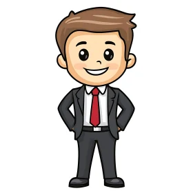 Smiling Businessman Cartoon Character