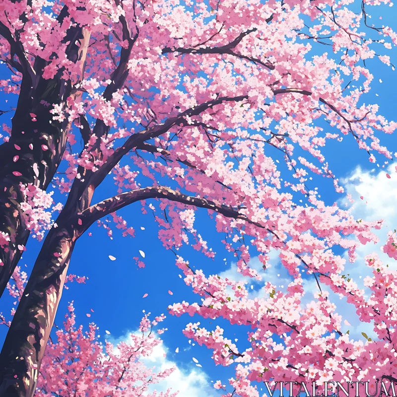 Spring Cherry Blossoms AI Image