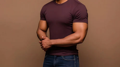 Muscular Man in Casual Wear