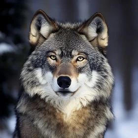 Close-Up of a Wild Wolf