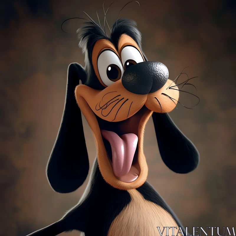 Goofy Cartoon Dog Animation AI Image