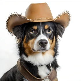 Charming Dog in Cowboy Hat