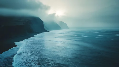 Coastal Cliffs in Tranquil Mist