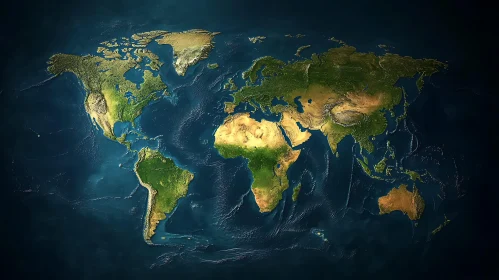 Earth Map with Ocean View