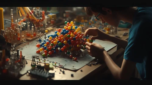 Laboratory Assembly: Colorful Molecular Structure