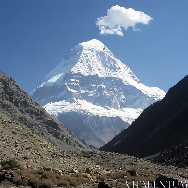 AI ART Mountain Peak Landscape