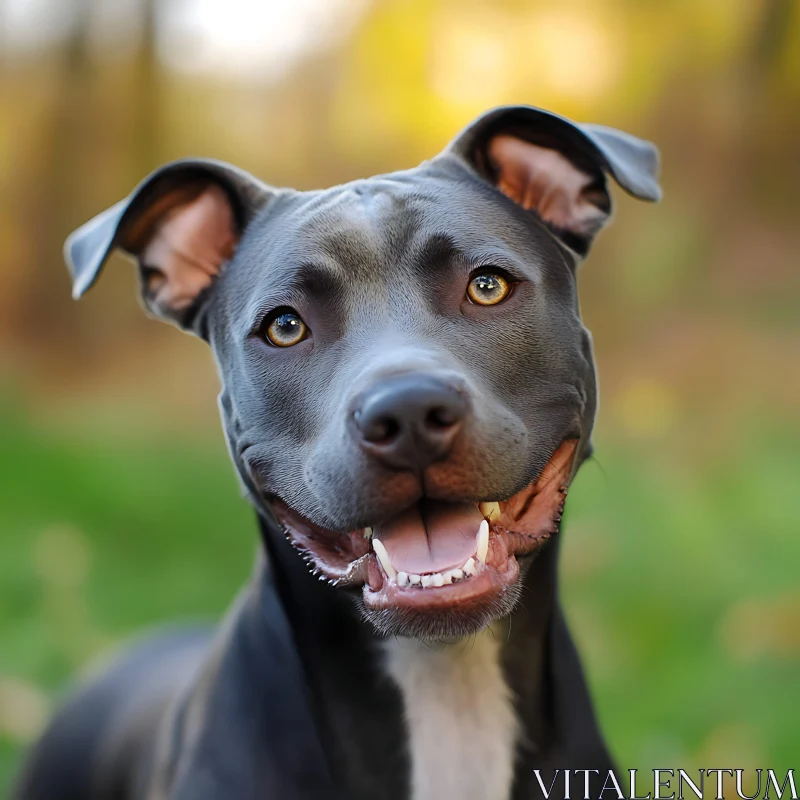 Joyful Dog in Nature - Close-Up Shot AI Image