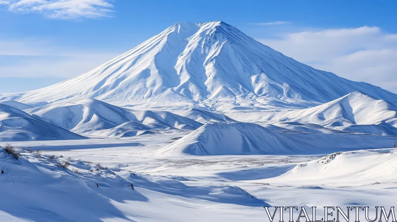 AI ART Winter Mountain Scenery with Snow