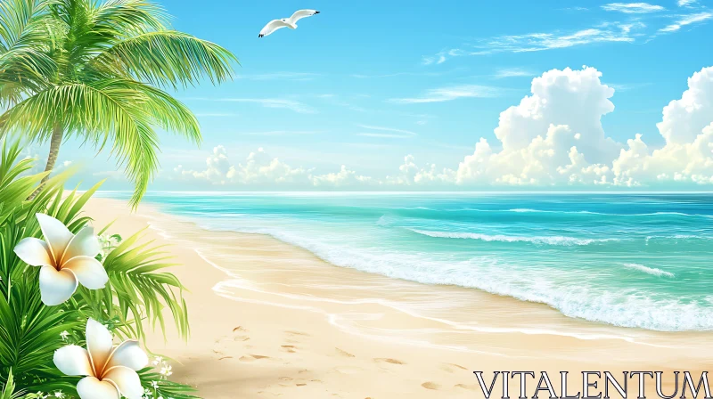 AI ART Seaside Bliss: A Tropical Beach Escape