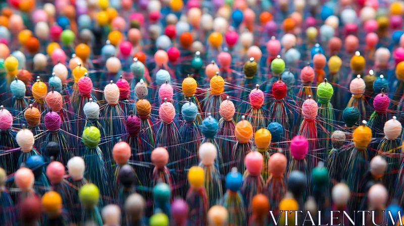 AI ART Whimsical Yarn Art: A Colorful Abstraction