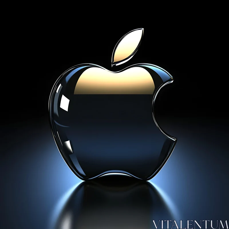 Futuristic Glass Apple Logo AI Image