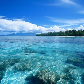 Clear Ocean Water and Island Landscape