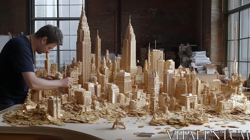 AI ART Intricate Miniature Urban Skyline