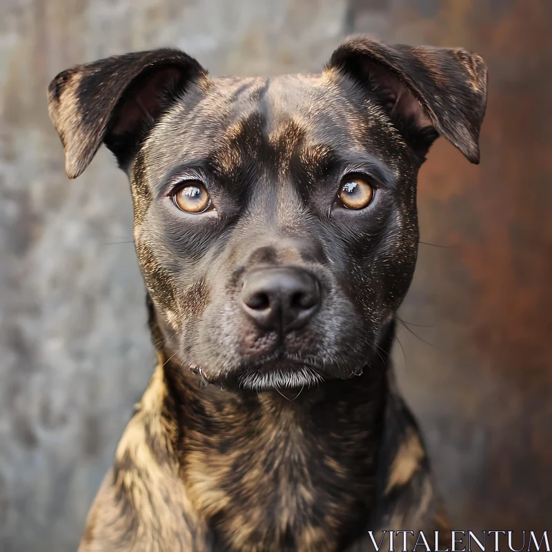 Dog Portrait with Deep Brown Eyes AI Image