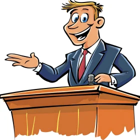 Illustrated Speaker at Podium