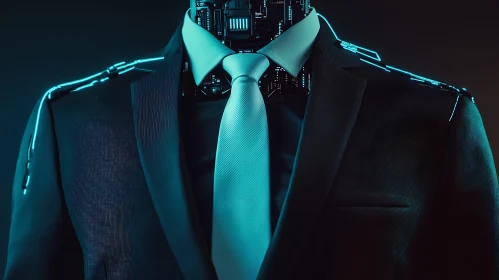 Robotic Formal Wear with Neon Accents