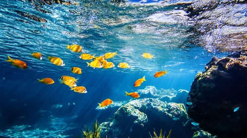 Underwater Scene with Tropical Fish