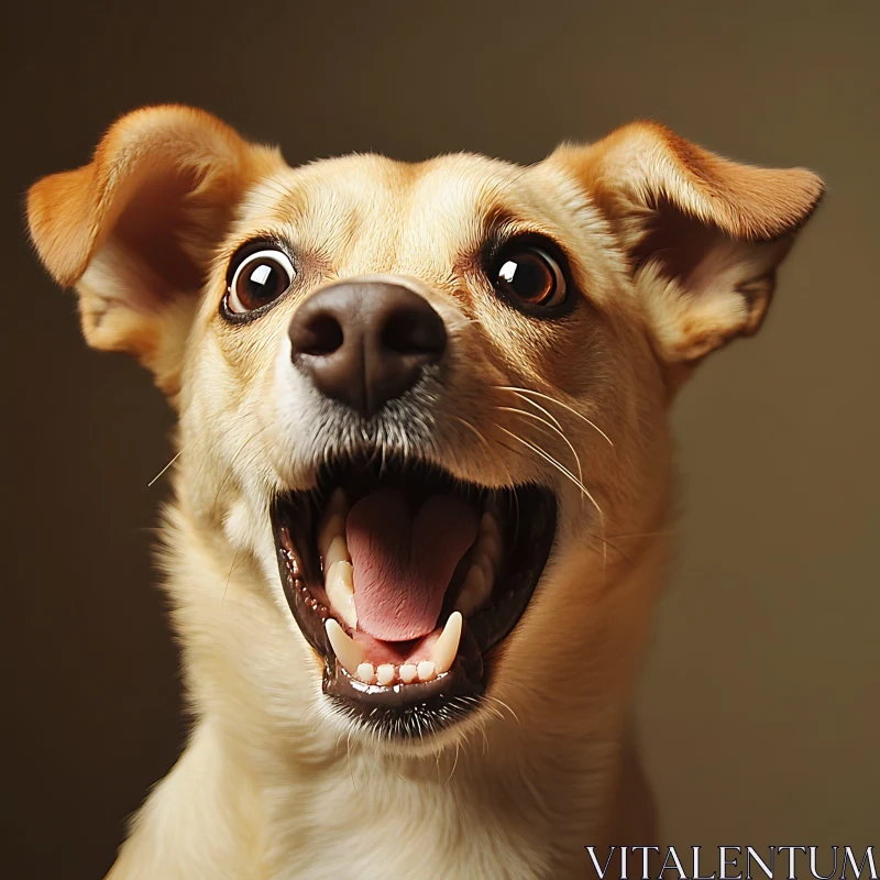 Happy Dog Face Close-Up | Excited Pet Portrait AI Image