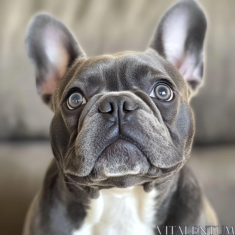 Adorable French Bulldog Puppy Portrait AI Image