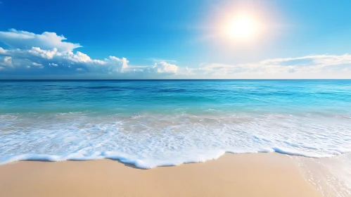 Calm Ocean Waves on Sandy Beach