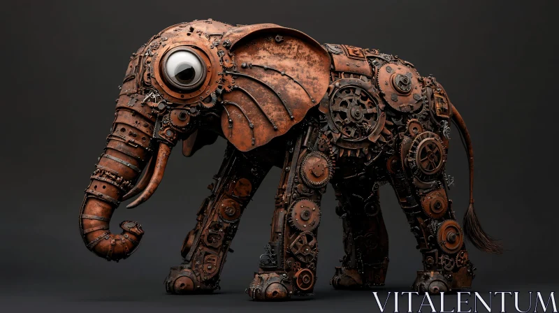 AI ART Industrial Steampunk Elephant Art