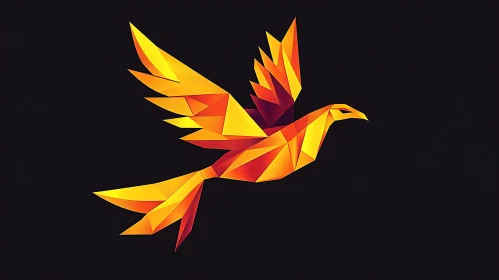 Abstract Polygonal Bird Illustration